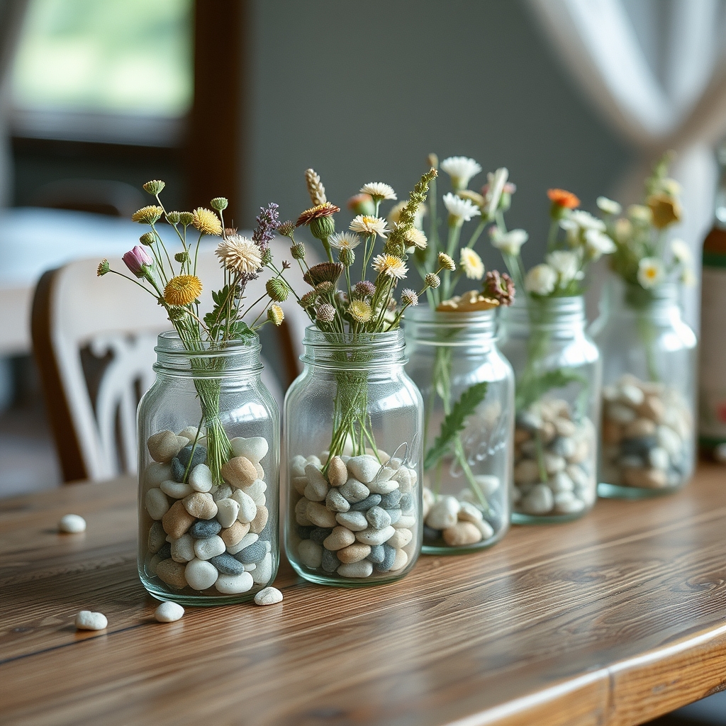 Rustic Charm on a Shoestring Wedding Centerpieces