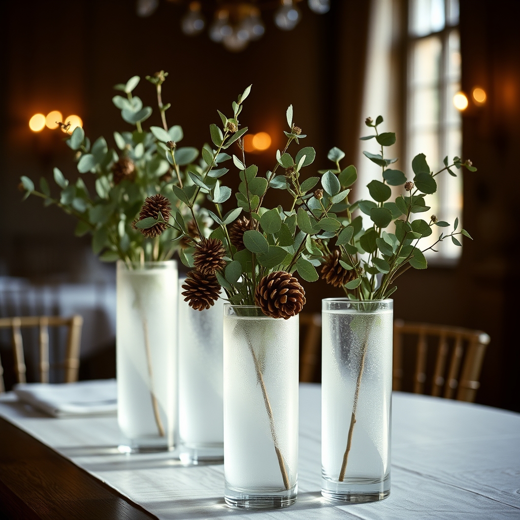 Winter Wonderland Centerpieces on a Green Budget